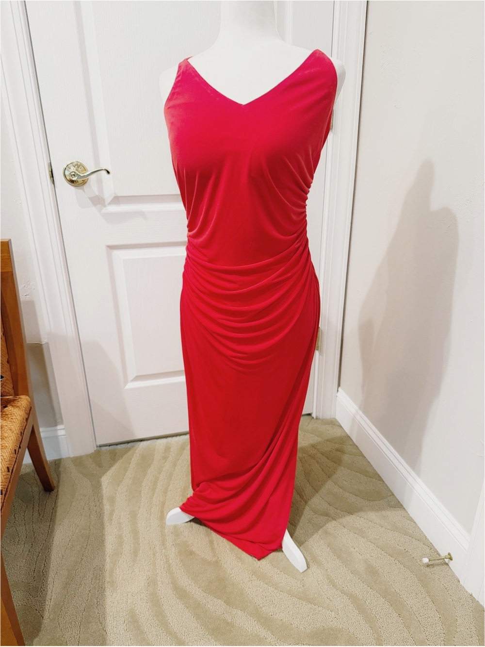 Laundry Red Draped V-Neck Women’s Evening Dress Worn Once